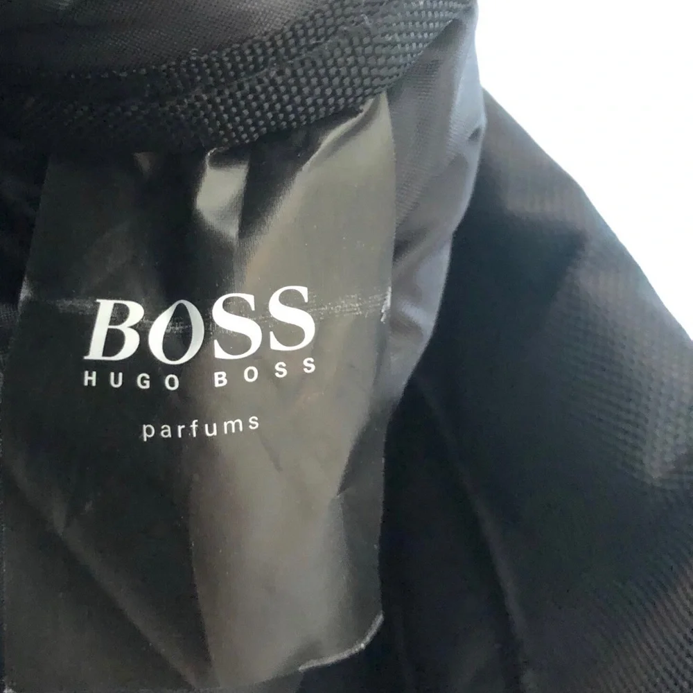 Hugo Boss Parfums Black Weekender Bag Double Handles Nylon Sz.19.5X12 Travel Bag